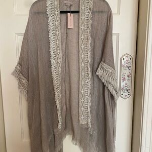 Elegant Tan Fringe Throw by Gaynor